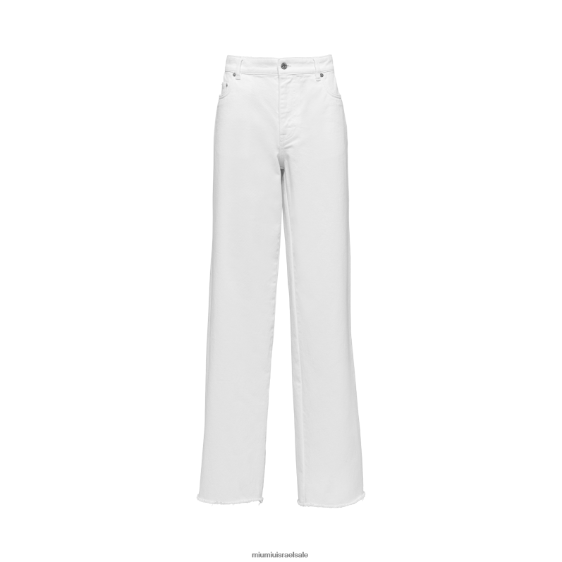 מוכן ללבישה לבן Miu Miu ג'ינס ג'ינס עם חמישה כיסים FNPPL1004