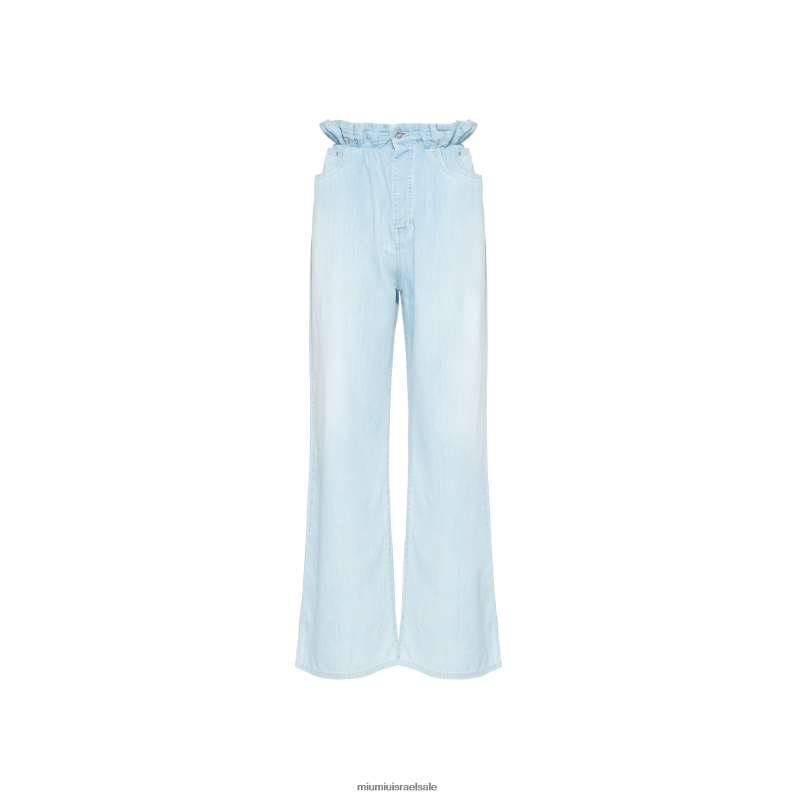 מוכן ללבישה כחול ספיר Miu Miu מכנסי ג'ינס של צ'מברי FNPPL1005