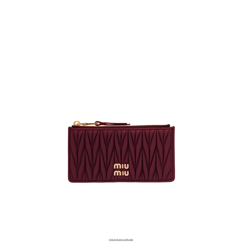 אוסף אמרנט אדום/צהוב תירס Miu Miu ארנק מעטפה מעור נאפה מטלסה FNPPL1034