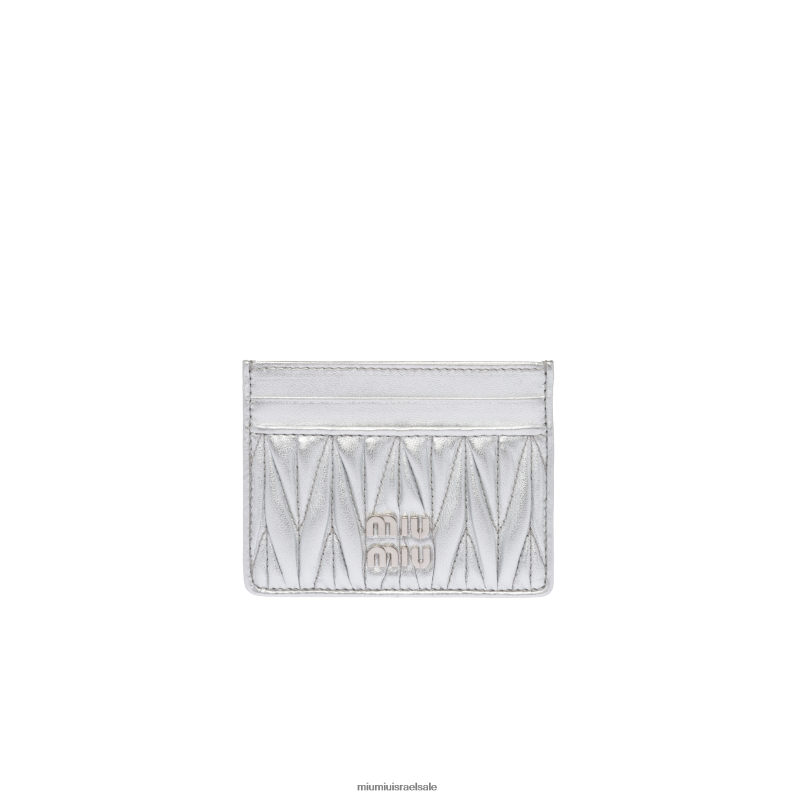 אוסף כסף Miu Miu מחזיק כרטיס מעור נאפה מטלסה FNPPL1036