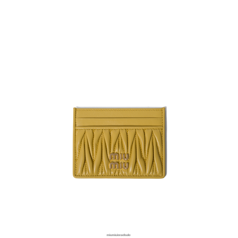 אוסף אננס Miu Miu מחזיק כרטיס מעור נאפה מטלסה FNPPL1050
