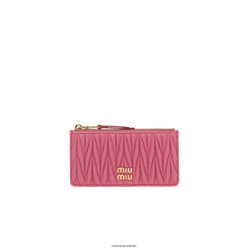 אוסף ביגוניה ורוד Miu Miu ארנק מעטפה מעור נאפה מטלסה FNPPL1052