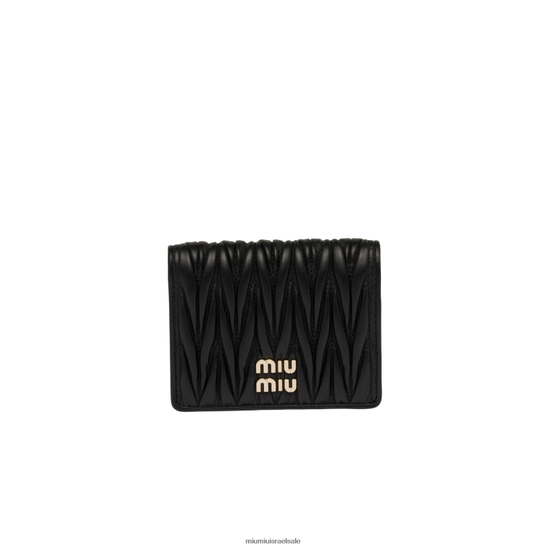 אוסף שָׁחוֹר Miu Miu ארנק קטן מעור נאפה מטלסה FNPPL1067