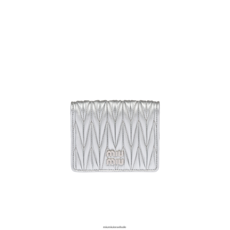 אוסף כסף Miu Miu ארנק קטן מעור נאפה מטלסה FNPPL1068