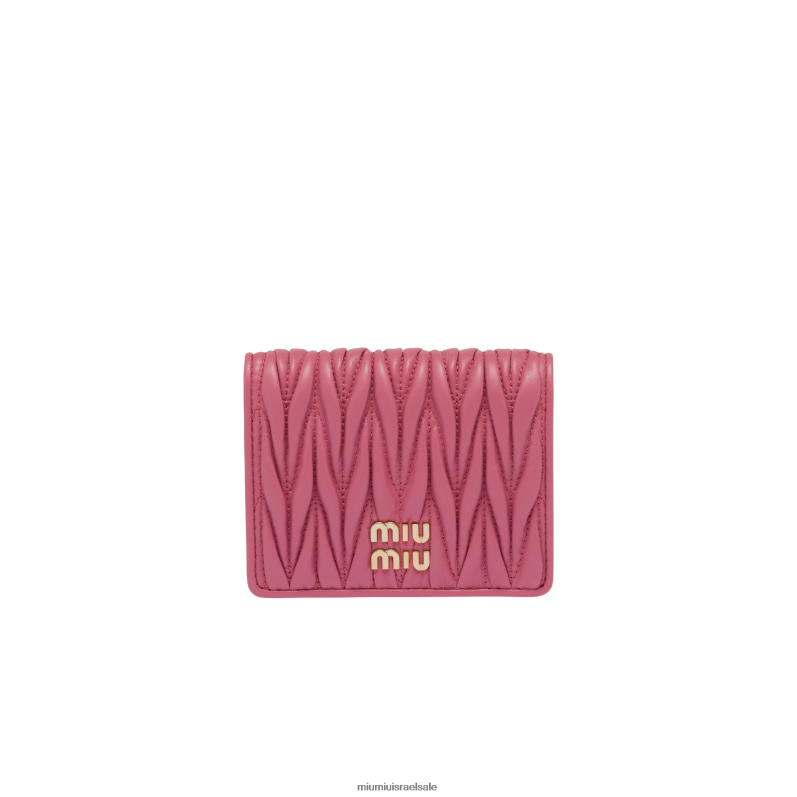 אוסף ביגוניה ורוד Miu Miu ארנק קטן מעור נאפה מטלסה FNPPL1072