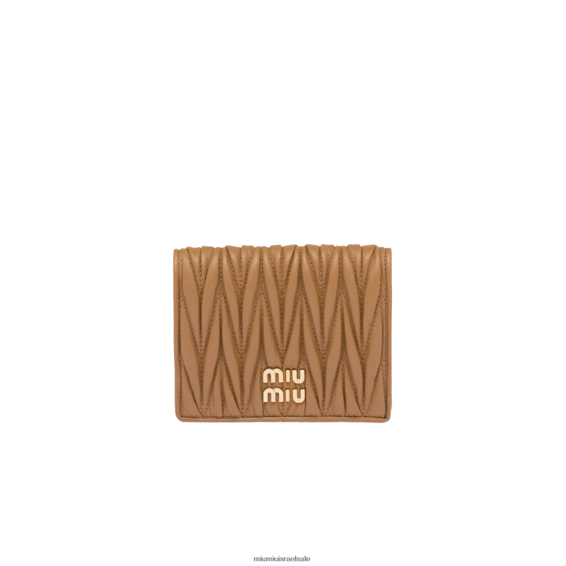 אוסף קַרַמֵל Miu Miu ארנק קטן מעור נאפה מטלסה FNPPL1076