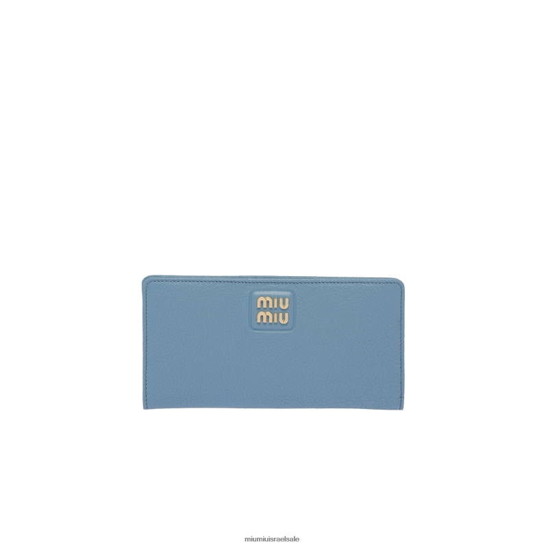 אוסף כחול אסטרלי Miu Miu ארנק עור מדרס גדול FNPPL1088