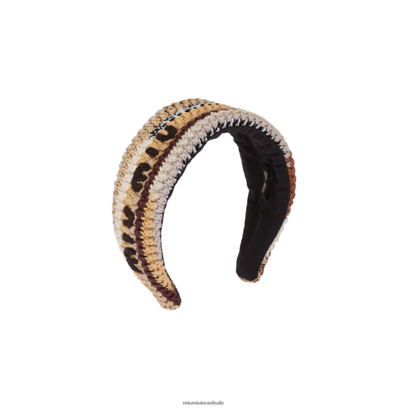 אביזרים טִבעִי Miu Miu סרט סרוגה לראש FNPPL1123