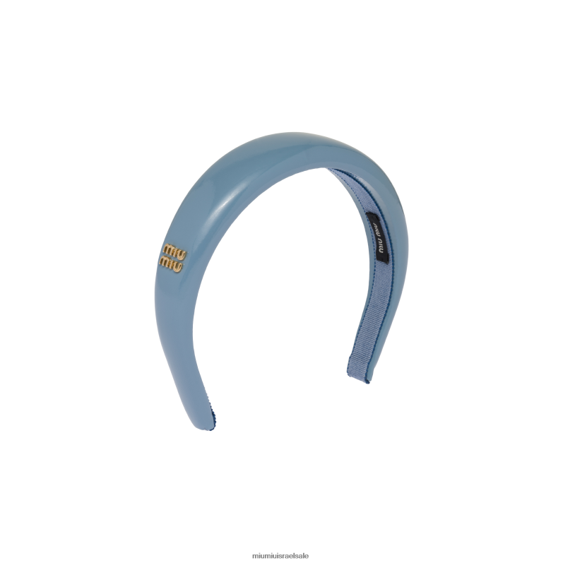 אביזרים כחול אסטרלי Miu Miu סרט לראש מעור פטנט FNPPL1141