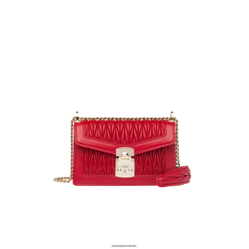 אוסף אדום לוהט Miu Miu תיק סודי מעור נאפה מטלסה FNPPL116