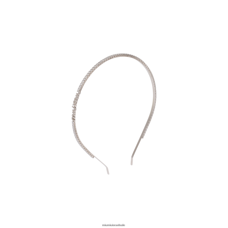 אביזרים פְּלָדָה Miu Miu סרט מתכת לראש עם קריסטלים FNPPL1166