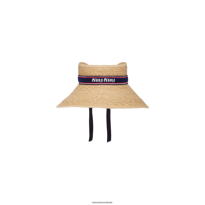 אביזרים בז'/כחול Miu Miu מגן רפיה FNPPL1216