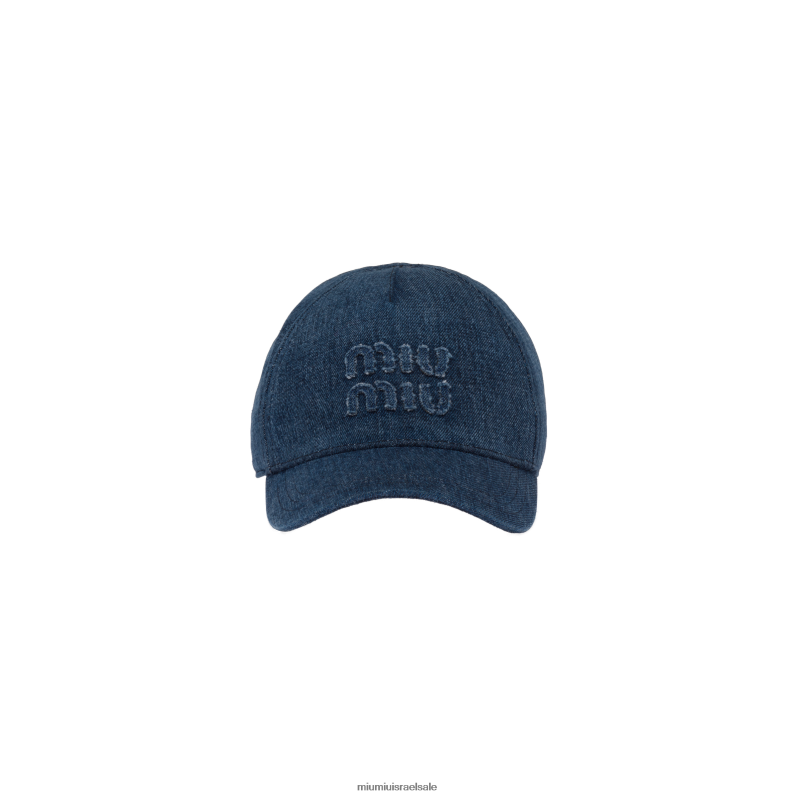 אביזרים חיל הים Miu Miu כובע בייסבול ג'ינס FNPPL1220
