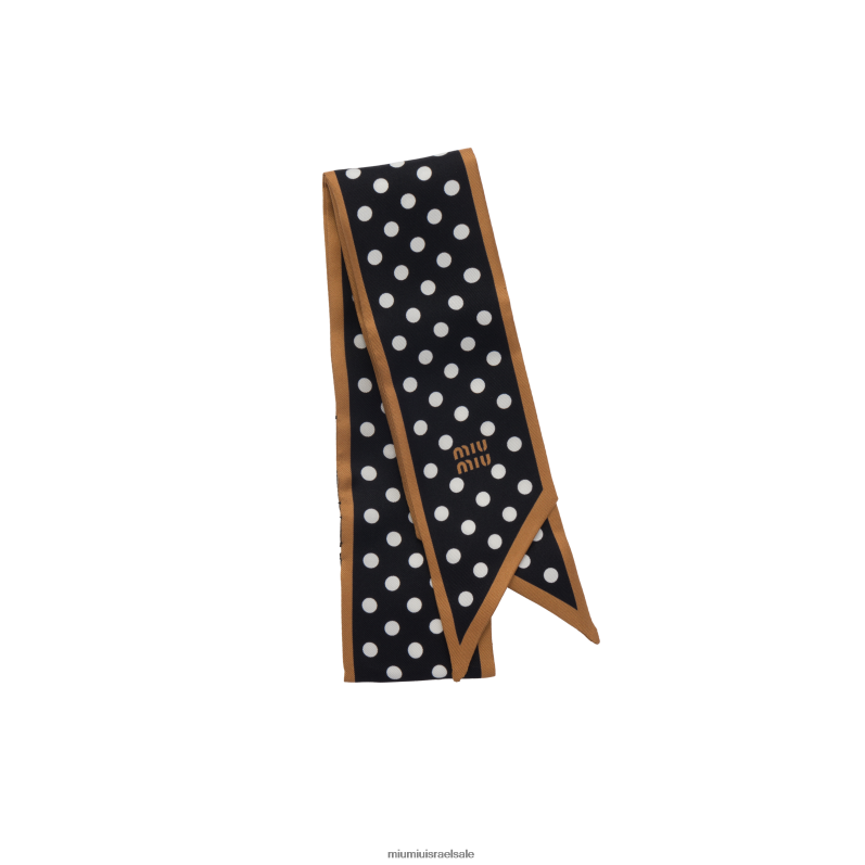 אביזרים שחור/קרמל Miu Miu צעיף אריג מודפס FNPPL1233