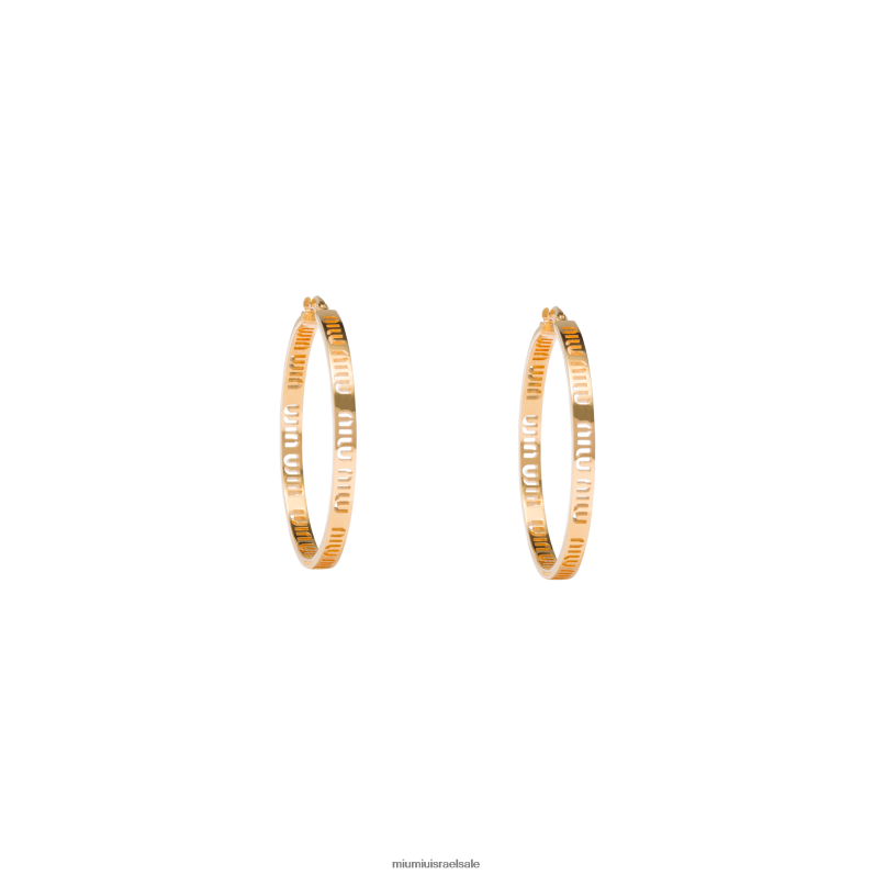 תכשיטים זהב Miu Miu עגילי לוגו FNPPL1316