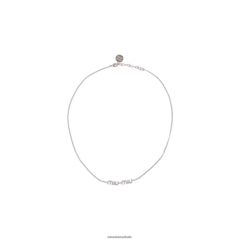 תכשיטים פְּלָדָה Miu Miu שרשרת מתכת עם קריסטלים FNPPL1371
