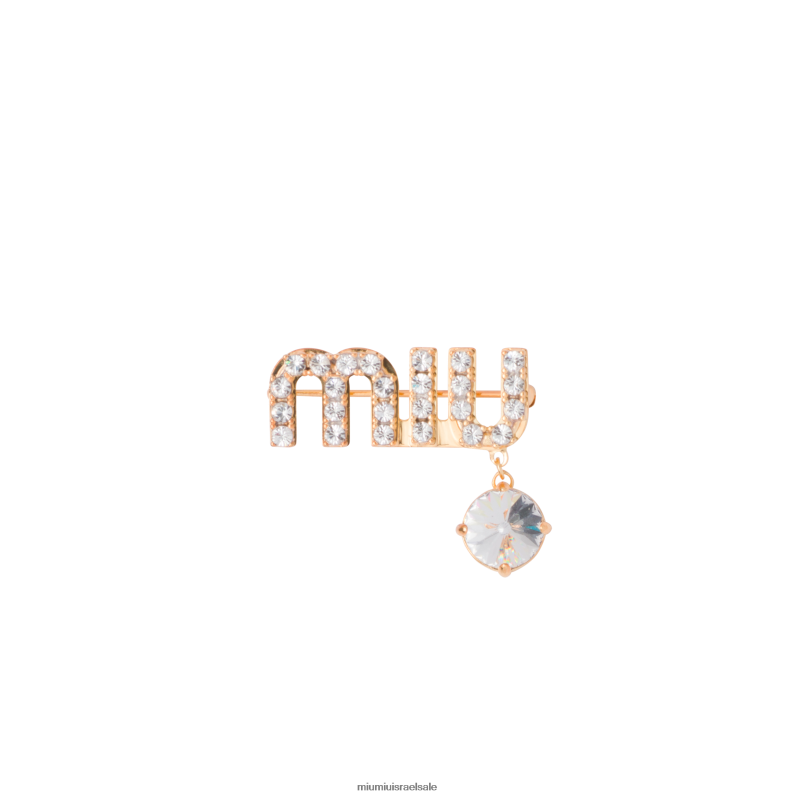 תכשיטים זהב Miu Miu סיכה עם תליון קריסטל FNPPL1392