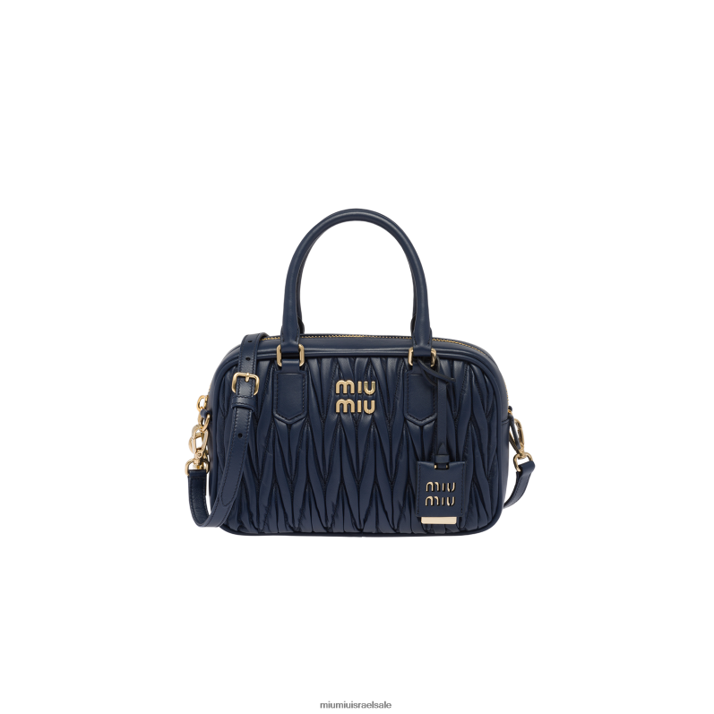 אוסף כחול בלטי Miu Miu תיק ידית עליונה מעור נאפה מטלסה FNPPL146