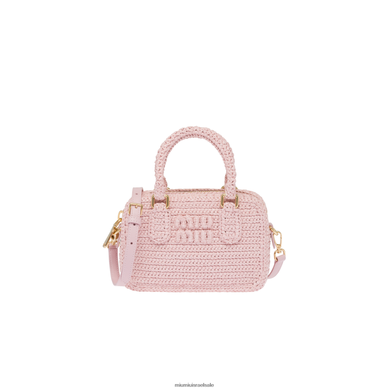 אוסף ורוד בהט Miu Miu תיק סרוג עם ידית עליונה FNPPL159