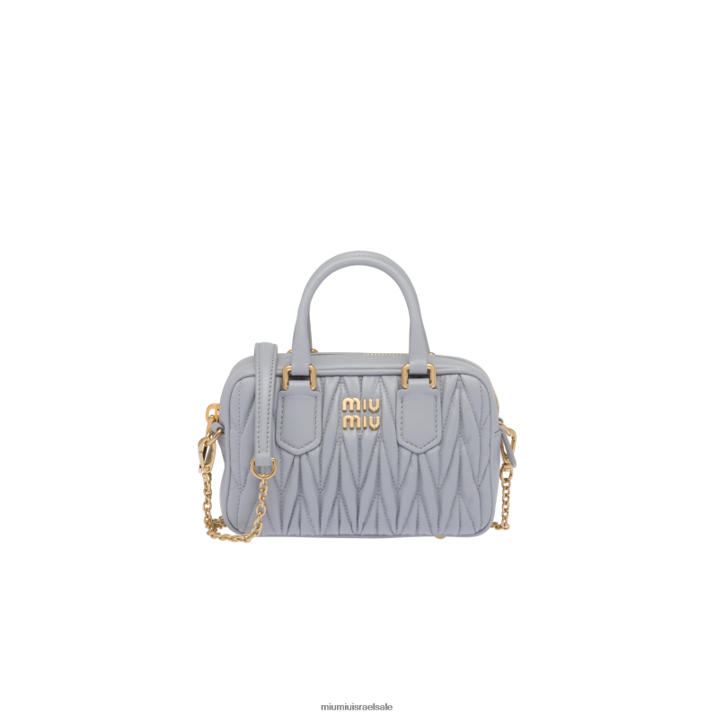 אוסף דְגָנִיָה Miu Miu מיני תיק מעור נאפה מטלס עם ידית עליונה FNPPL165