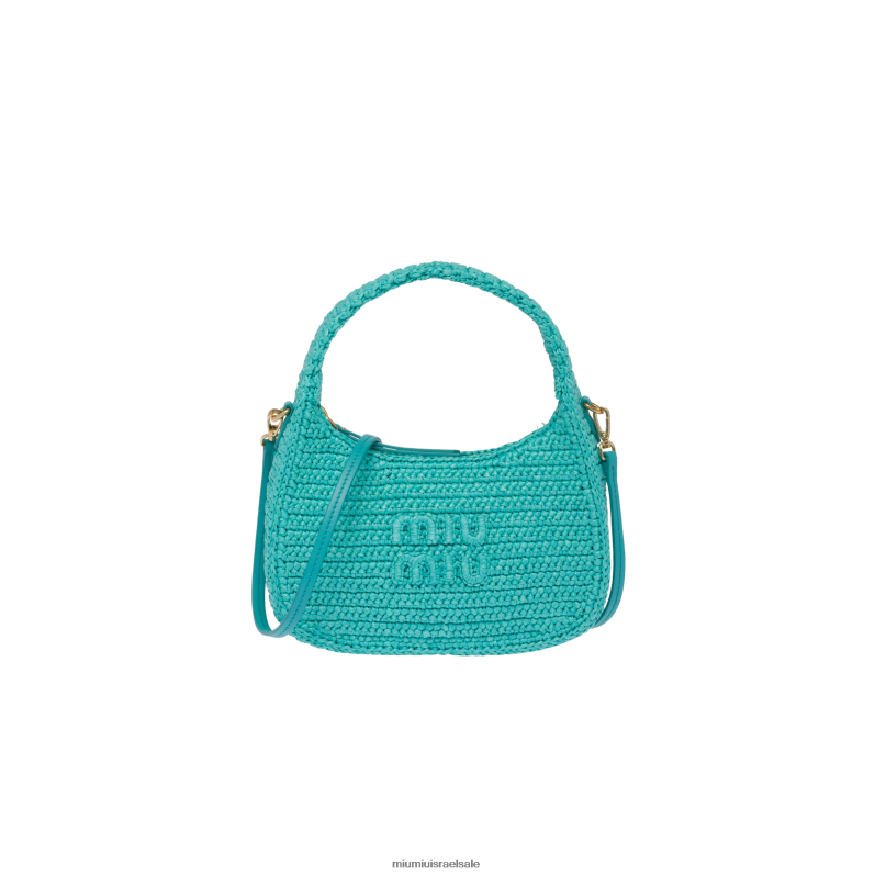 אוסף ירוק ירקן Miu Miu תיק נווד סרוג FNPPL19