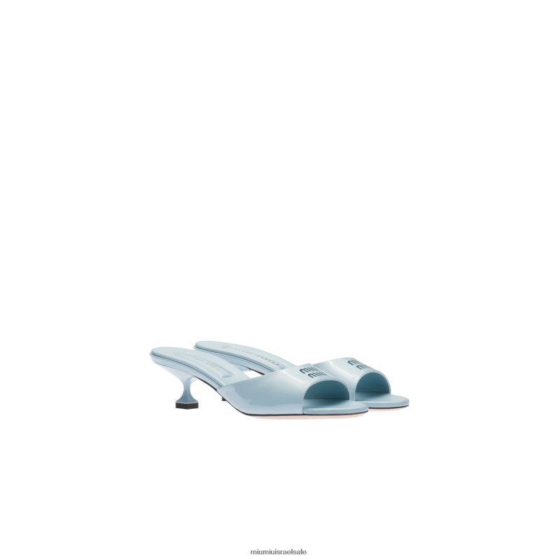 נעליים כחול בהיר Miu Miu סנדלי עור פטנט FNPPL216