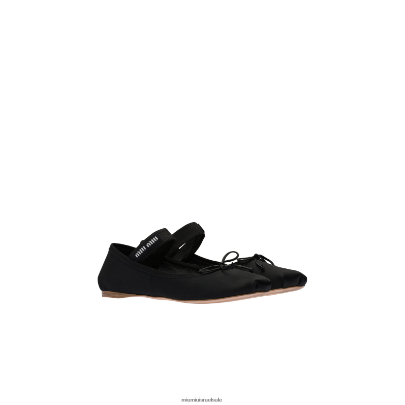 נעליים שָׁחוֹר Miu Miu בלרינות סאטן FNPPL277