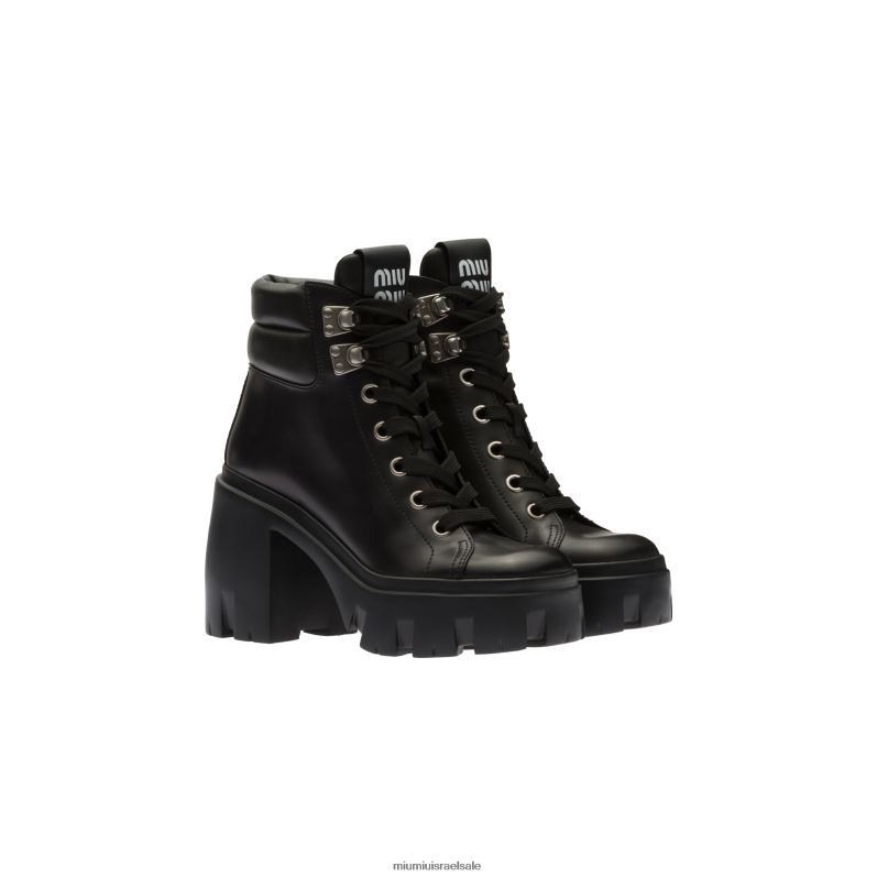 נעליים שָׁחוֹר Miu Miu מגפי עור FNPPL338