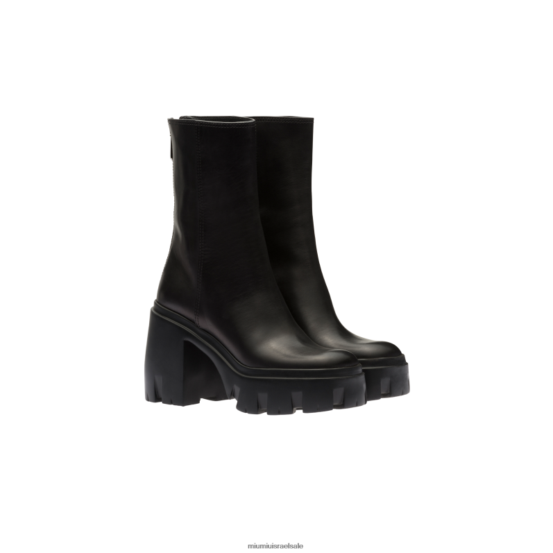 נעליים שָׁחוֹר Miu Miu מגפי עור FNPPL339