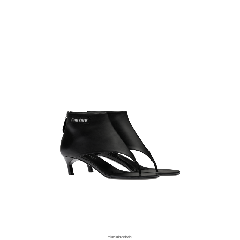 נעליים שָׁחוֹר Miu Miu נעלי חוטיני מעור FNPPL345