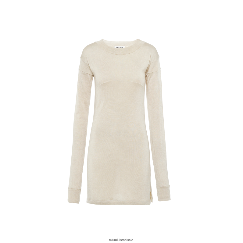 מוכן ללבישה אבן ספוג Miu Miu סוודר קשמיר ומשי FNPPL361