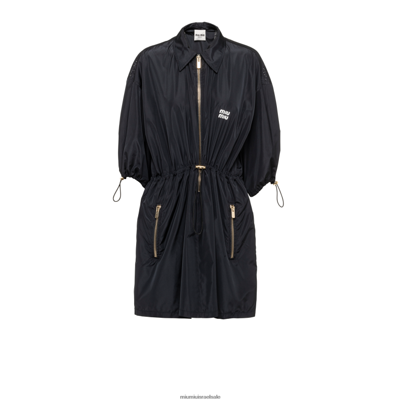 מוכן ללבישה חיל הים Miu Miu שמלת מיני משי טכנית FNPPL367