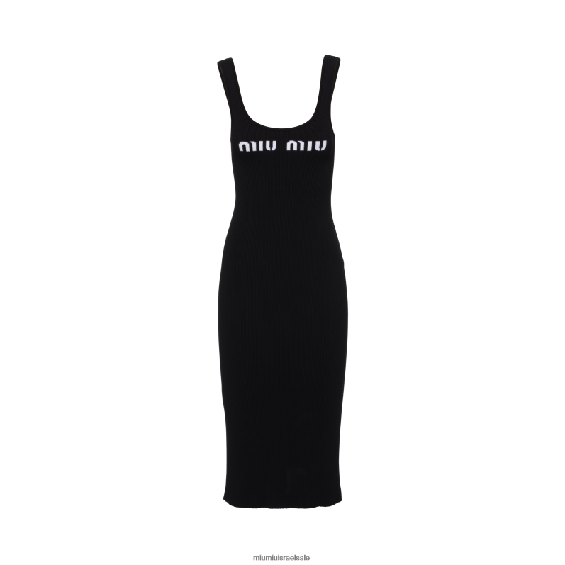 מוכן ללבישה שָׁחוֹר Miu Miu שמלת ויסקוזה FNPPL377