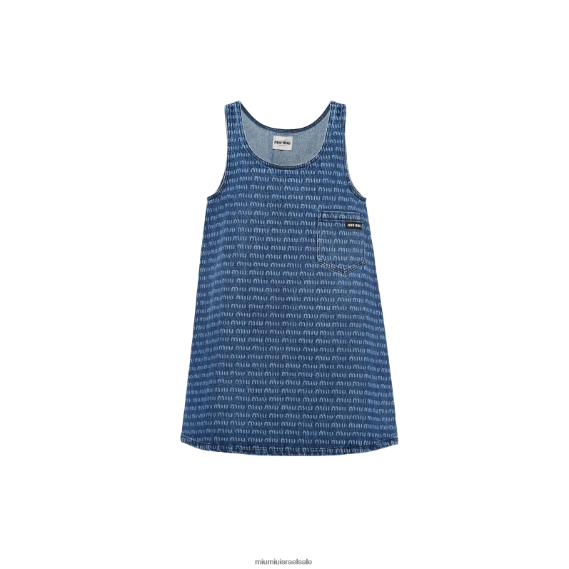 מוכן ללבישה חיל הים Miu Miu שמלת ג'ינס FNPPL379