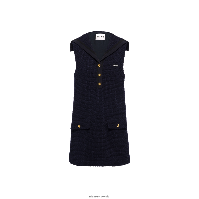 מוכן ללבישה חיל הים Miu Miu שמלת מיני טוויד FNPPL388