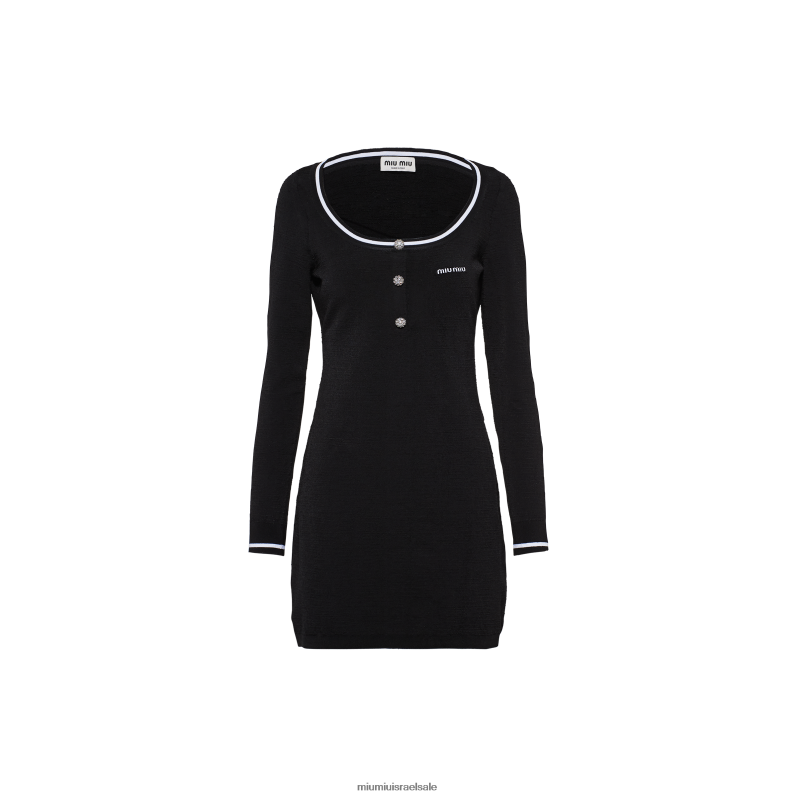 מוכן ללבישה שָׁחוֹר Miu Miu שמלת ויסקוזה FNPPL413
