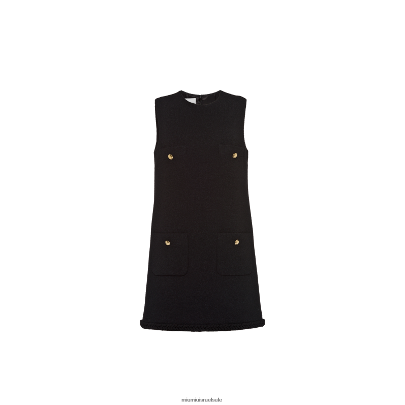 מוכן ללבישה שָׁחוֹר Miu Miu שמלת מיני בוקל FNPPL415
