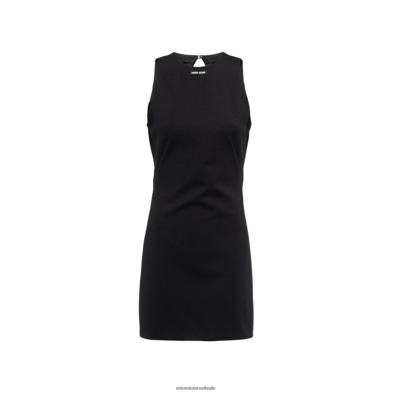 מוכן ללבישה שָׁחוֹר Miu Miu שמלת מיני ג'רסי FNPPL433