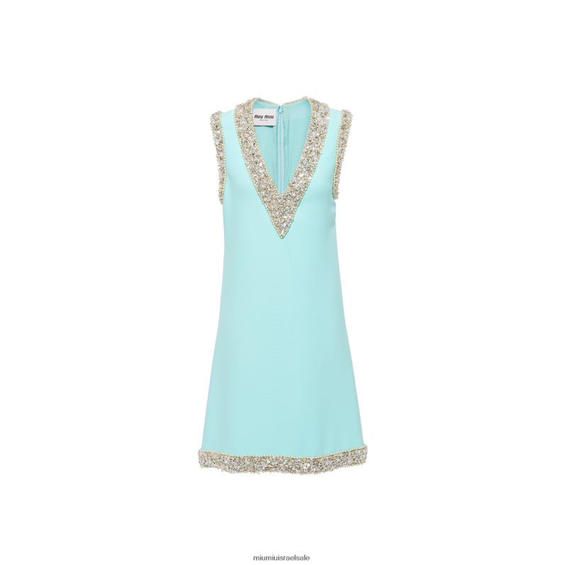 מוכן ללבישה ירוק ירקן Miu Miu שמלת מיני קדי ללא שרוולים FNPPL445