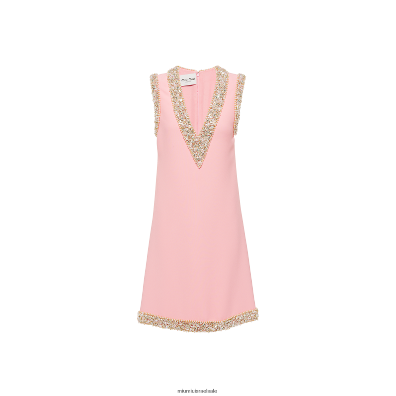 מוכן ללבישה עלה כותרת ורוד Miu Miu שמלת מיני קדי ללא שרוולים FNPPL446
