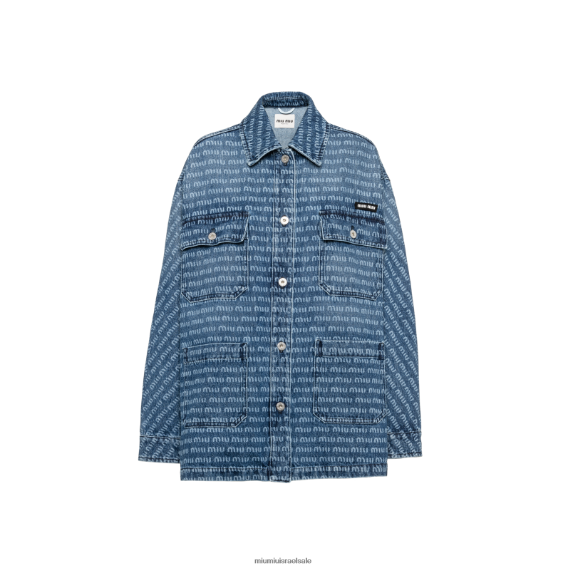 מוכן ללבישה חיל הים Miu Miu ז'קט בלוסון ג'ינס FNPPL470