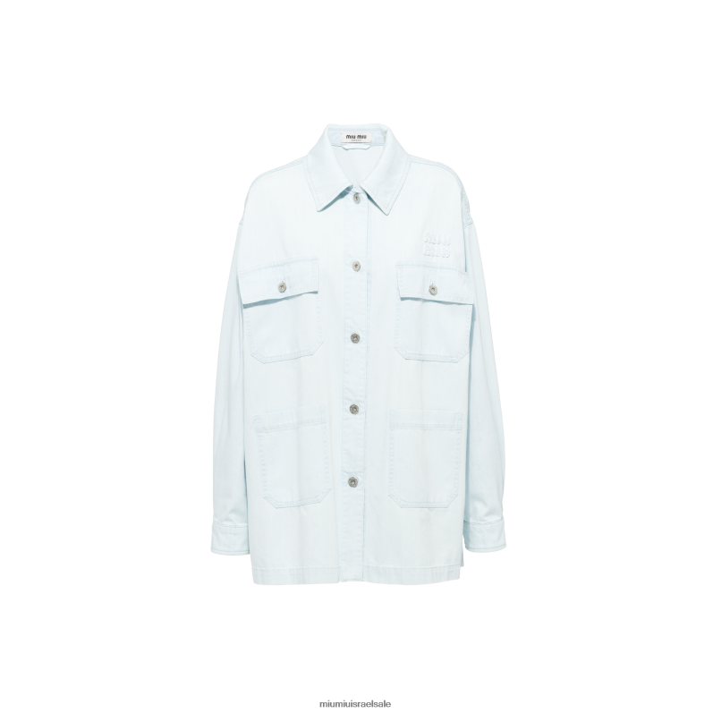 מוכן ללבישה כחול בהיר Miu Miu ז'קט בלוסון ג'ינס FNPPL482
