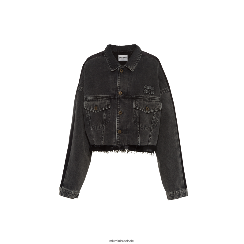 מוכן ללבישה שָׁחוֹר Miu Miu בלוסון ג'ינס FNPPL488
