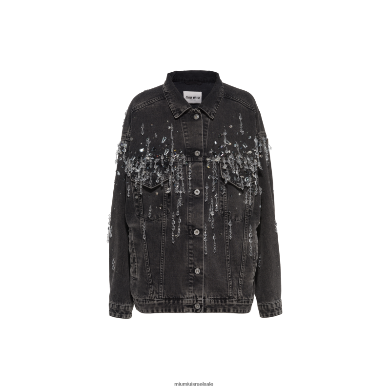 מוכן ללבישה שָׁחוֹר Miu Miu ז'קט בלוסון ג'ינס FNPPL499