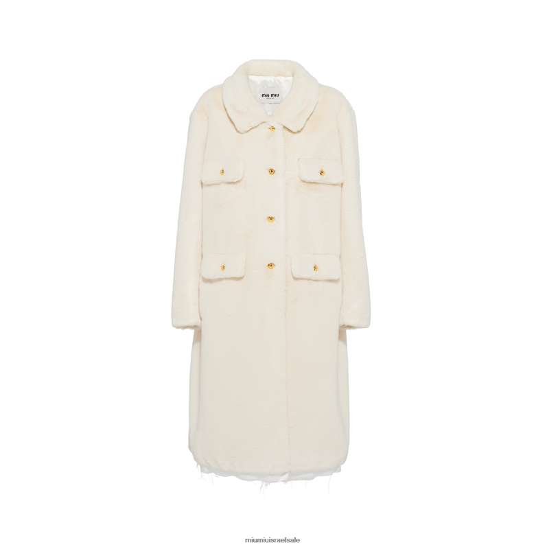מוכן ללבישה לבן Miu Miu מעיל אספן FNPPL523