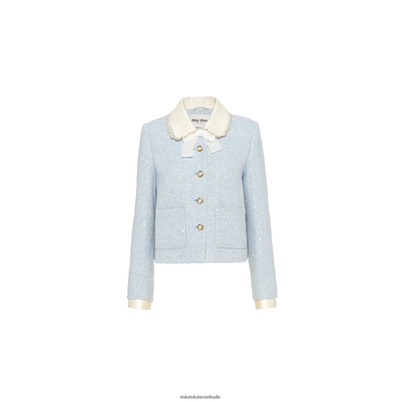 מוכן ללבישה אסטרו Miu Miu ז'קט טוויד עם חזה חד חזה FNPPL526