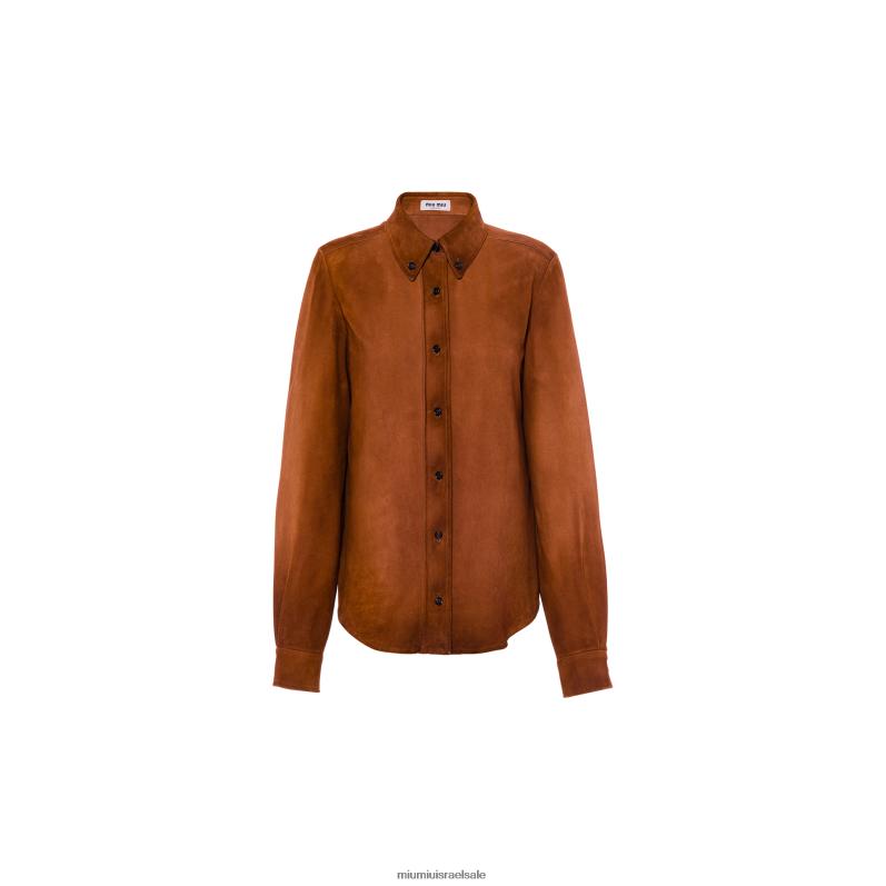 מוכן ללבישה קינמון Miu Miu חולצת עור FNPPL572