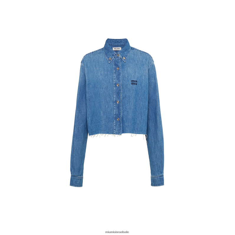 מוכן ללבישה כחול ספיר Miu Miu חולצת צ'מברי FNPPL584