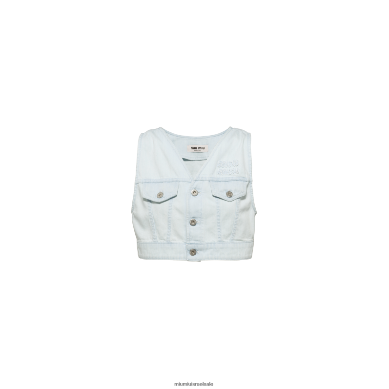 מוכן ללבישה כחול בהיר Miu Miu עליונית ג'ינס FNPPL606