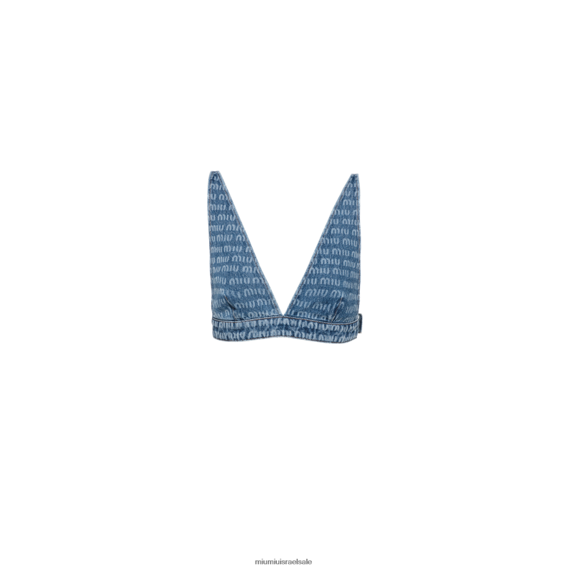 מוכן ללבישה כחול ספיר Miu Miu טופ ברלט ג'ינס FNPPL669